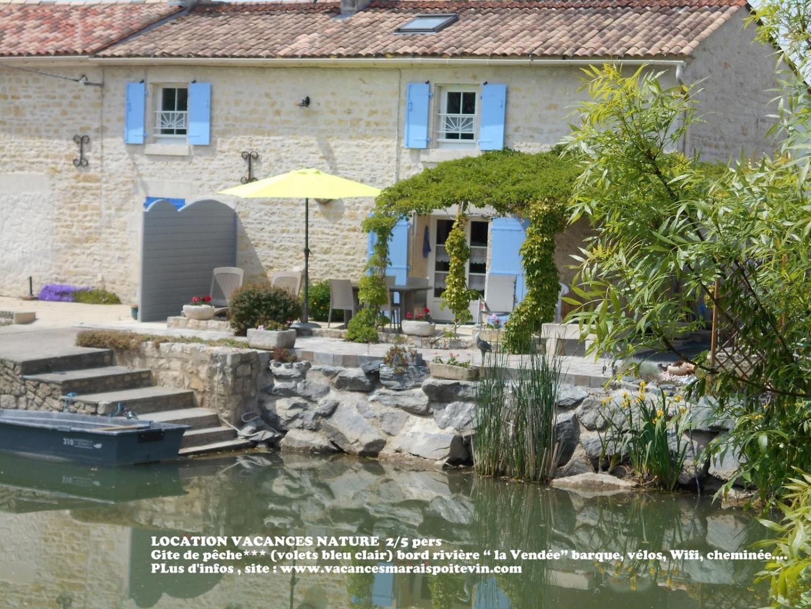 Marais Poitevin Bord Riviere Peche ,Barque, Velos, Wifi, Linge, Cheminee, Cuisine, Terrain De Boules La Taillee Buitenkant foto